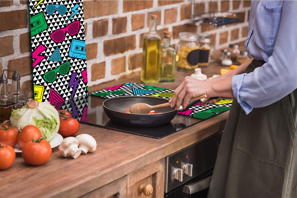 GLASS CUTTING BOARD 2x 30x52 MOSAIC