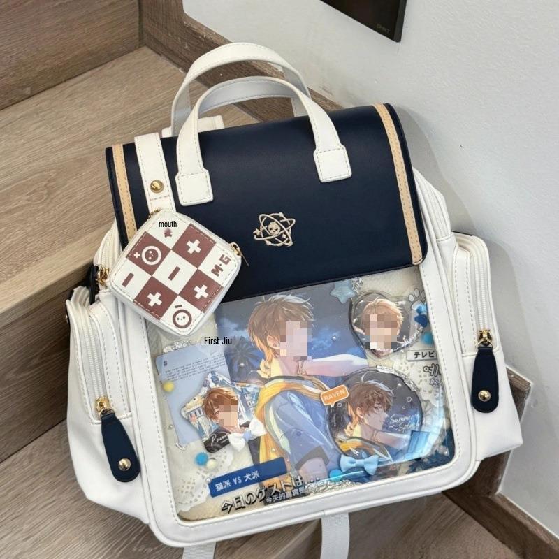 Японская эстетичная прозрачная сумка через плечо - Рюкзак в стиле ита для колледжа в стиле софт-герл большой вместимости