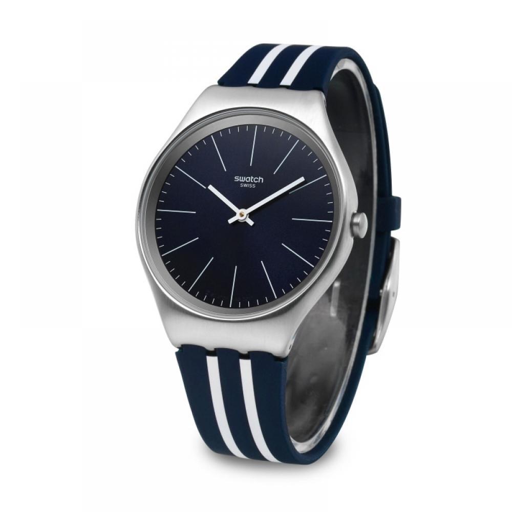 Swatch SyxS106 Кожа Кожасинийжелезный Мужские S Уретановые Часы