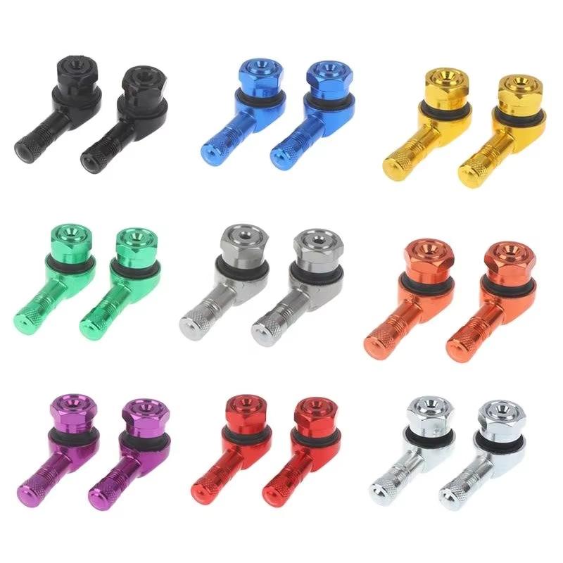 2 шт., клапан из алюминиевого сплава, обод мотоцикла, угол 90 градусов, колесо мотоцикла, бескамерные стержни клапана для деталей обода колеса