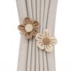 Handmade Crochet Flower Curtain Tieback, No Drilling Window Curtain Holders Ties Backs, Decorative Drape Curtain Holdbacks for Home Bedroom