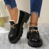 Large British Style Small Leather Shoes  Winter New Fashion with Plush Loafers Cotton Shoes for Women