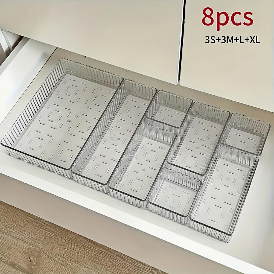 Прозрачный акриловый ящик для хранения косметики, подходит для туалетного столика, для хранения помады, теней для век, средств по уходу за кожей, для домашнего использования, разделитель для ящика, настольный органайзер для макияжа