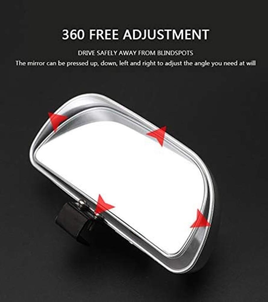 Car Blind Spot Mirror Universal Reverse Auxiliary Mirror, Adjustable Car Auxiliary Universal Wide Angle Mirror (Black)