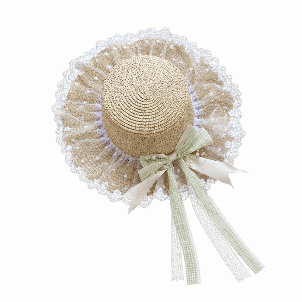 Flower Sun Hat Big Bowknot Sun Protection Hat Lolita Straw Hat Or Women