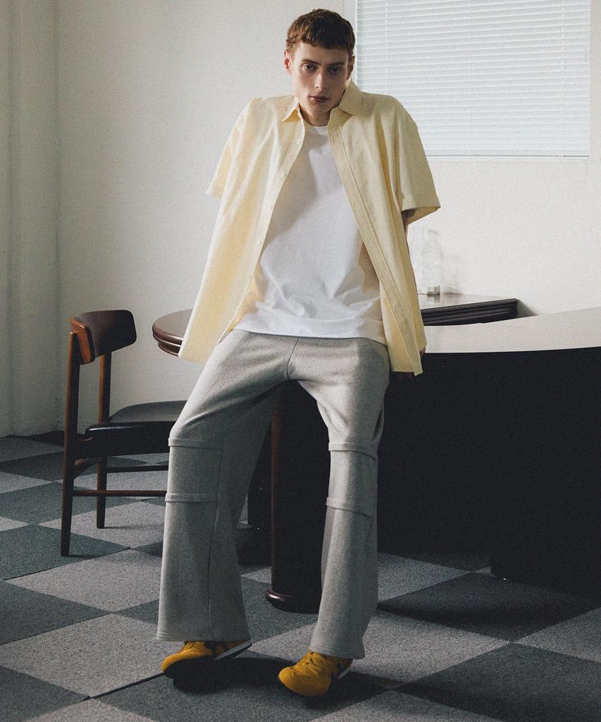 NODU Double Line Wide Pants [Gray]