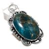 Neon Blue Apatite Gemstone 925 Sterling Silver Jewelry Pendant 2.56" e3B24