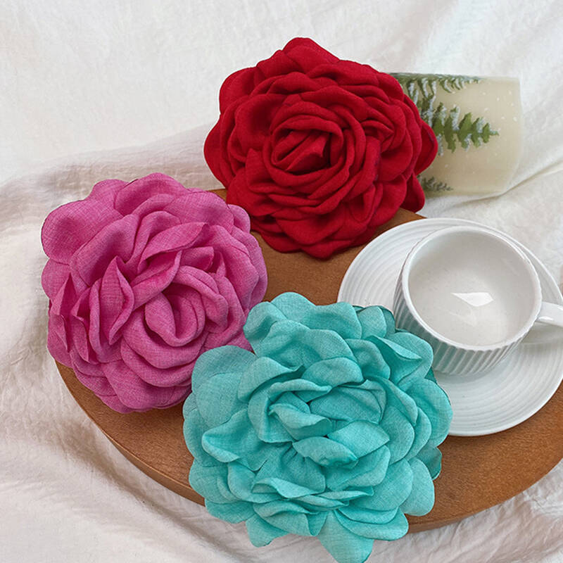 Корейская ткань Роза Цветок Заколка-краб для волос Женщины Девушки Модные заколки Пластиковый зажим для волос Головной убор Аксессуары для волос