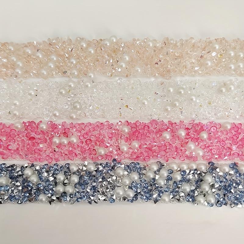 Versatile Multi-Color Rhinestone Ribbon - 1 Yard, Easy Stick & Cut for DIY Fashion, Gifts, and Decorations