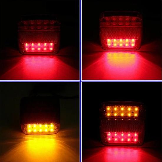 LED Tail Lights 12V Waterproof Brake Stop Lights for Truck Trailer Caravans - 2PCS High Brightness Durable Rear Lamps