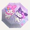 My Melody, Kuromi Automatic Open/Close Umbrella-Cute Umbrella with Cute Design, Portable 3-Fold Compact Umbrella for Men & Women, Halloween