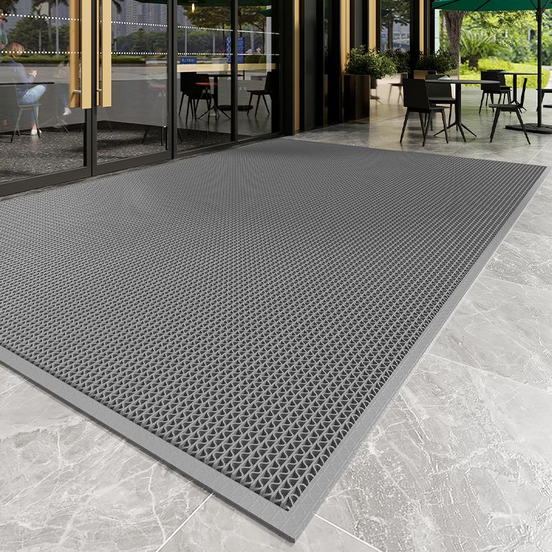 PVC Door Mat Heavy Duty Entrance Rug Non Slip Waterproof Indoor Outdoor Floor Mat Dirt Trapper Easy Clean Commercial Home Large