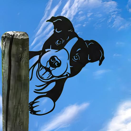 Peeping Animal Sign Weather-proof Heavy Duty Outdoor Garden Patio Yard Lawn Metal Donkey Horse Cow Sheep Dog Pig Lion Silhouette Decoration Ornament