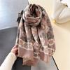 Cashmere Scarf for Women Winter Bufanda Floral Design Thick Shawl Wraps Warm Female Blanket Stoles Echarpe Femme Pashmina
