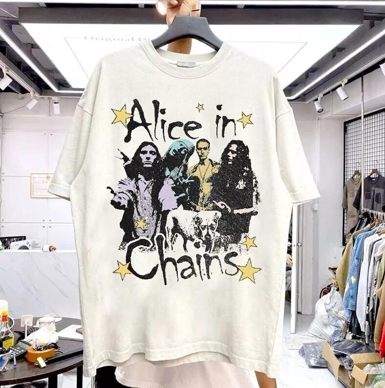 Постер Alice in Chains Белая футболка с коротким рукавом Унисекс S-5XL Унисекс футболка
