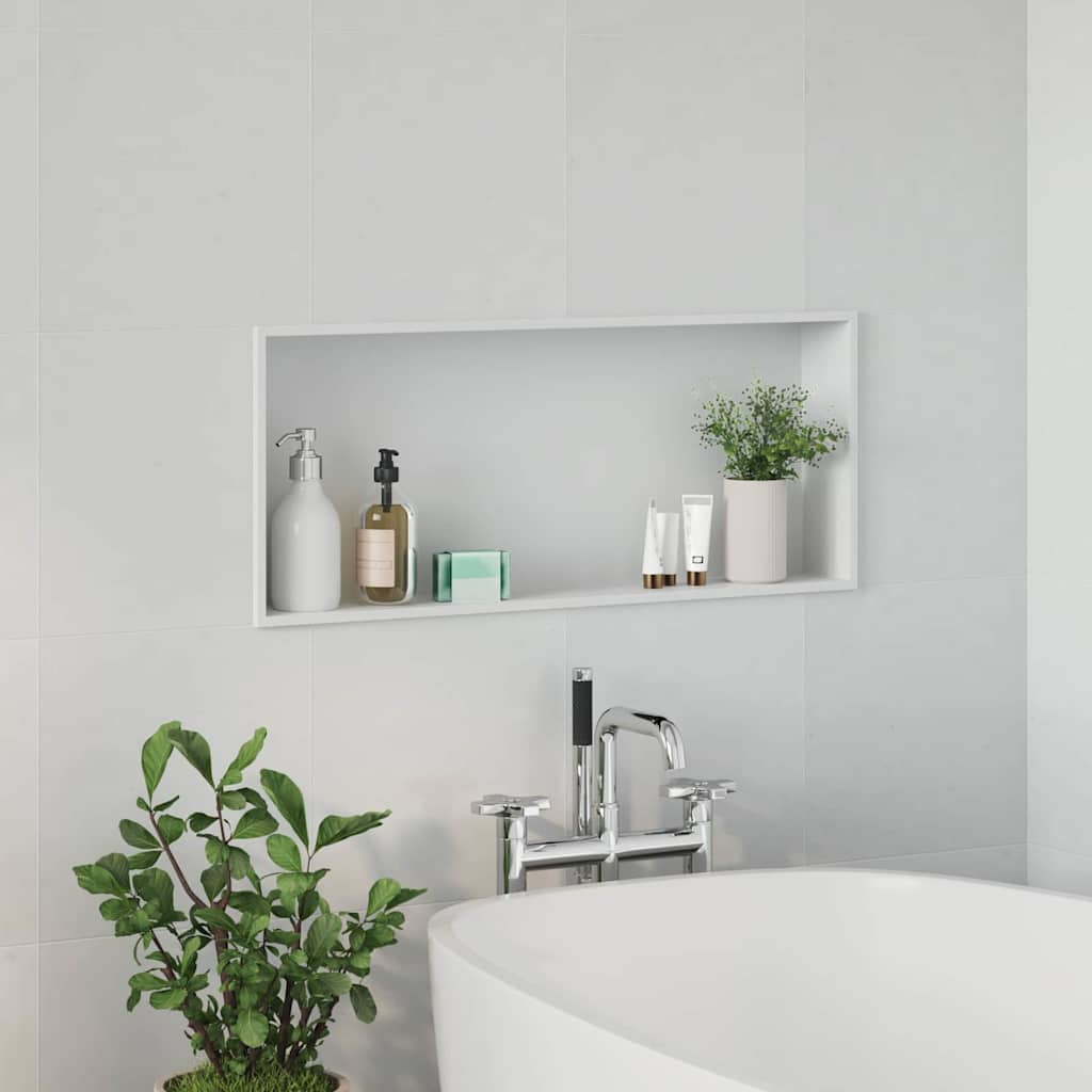 Shower Shelf White 75 x 30 x 9.5 cm Stainless Steel