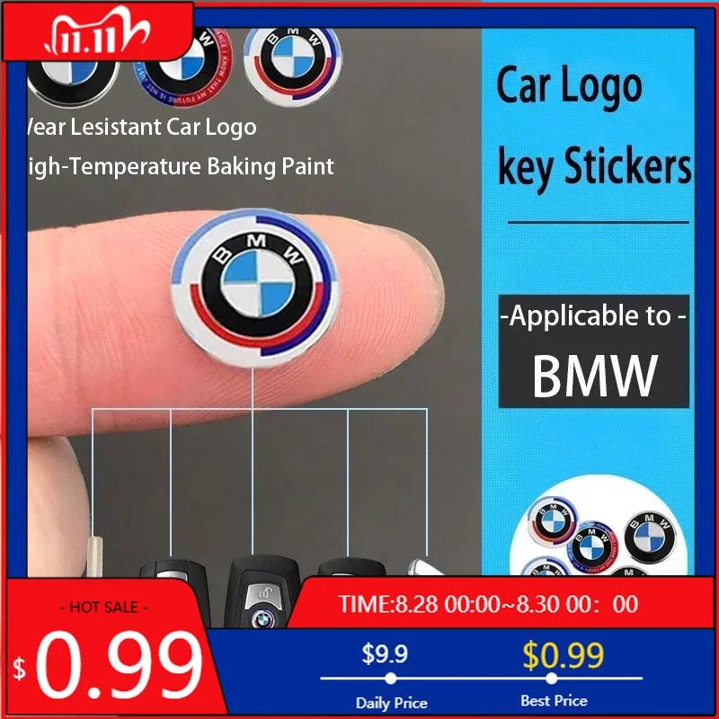 LMHKH1 Car Sticker 2025 For BMW M X3 X5 X6 11/14mm Car Remote Key Fob Emblem Badge Radio button Sticker For BMW 50th E46 E90 E49 F30 F