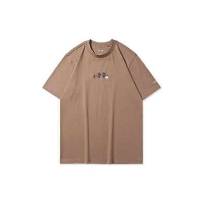 Футболка с коротким рукавом Li Ning X Line Friends Cartoon для мужчин, цвет хаки AHSQ870-1