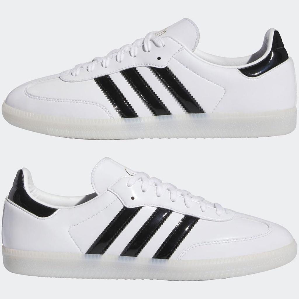 Adidas Dill Samba Patent Leather Size Japan Shoes, White/Core Black/Gold Metallic, IE5158, 26.0cm,