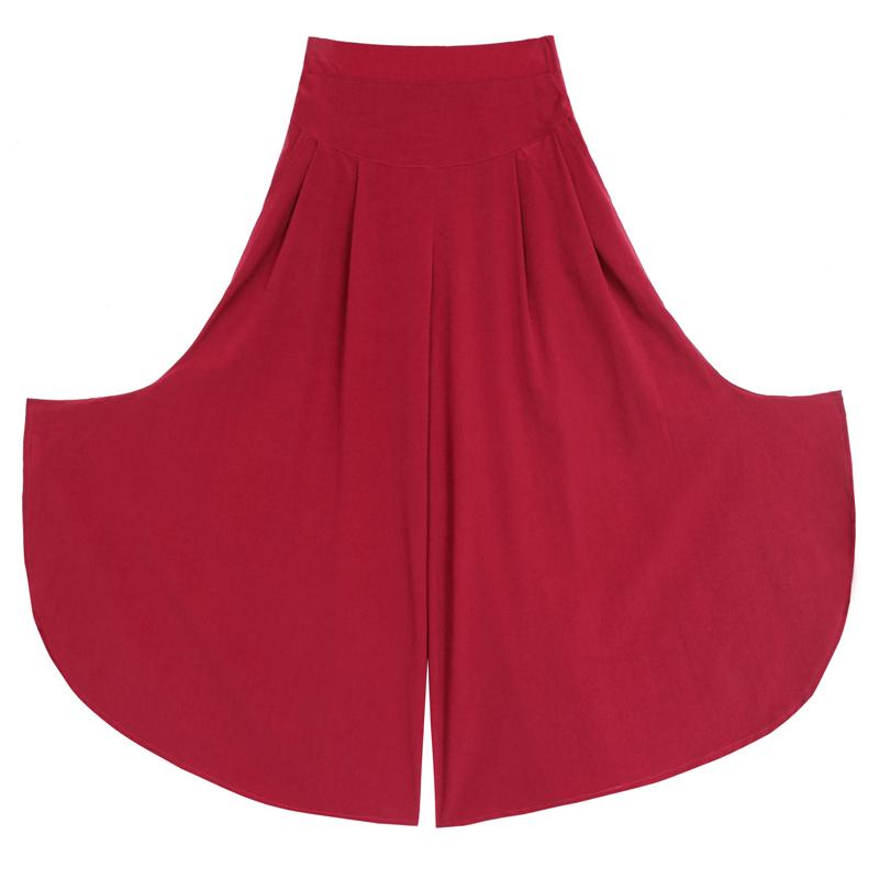 Сплошной цвет, эластичная талия, широкие брюки, женские летние повседневные свободные брюки с высокой талией, большие размеры