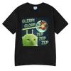 Glerp Glorp Funny Alien Cat Italian Brainrot Meme T-shirt Men Women Graphic Print T Shirts Summer Cotton Short Sleeve T-shirt