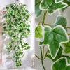Подвесные искусственные зеленые растения Устойчивые к УФ-лучам Реалистичные Поддельные Листья Лиана Плющ Свадебная Вечеринка В помещении На открытом воздухе Сад Настенный Подвесной Искусственный Зеленый Декор