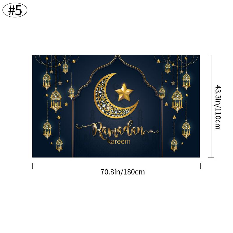 Рамадан Подвесной флаг Рамадан Украшения 2024 для дома Карим Помощь Ид Мубарак Исламская вечеринка Украшения Настенный гобелен Ткань