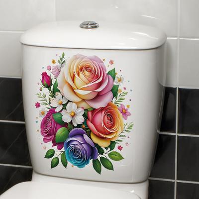 Романтичные, расписанные вручную, красивые цветочные настенные наклейки, акварельные наклейки для гостиной, мебели, ванной комнаты, туалета