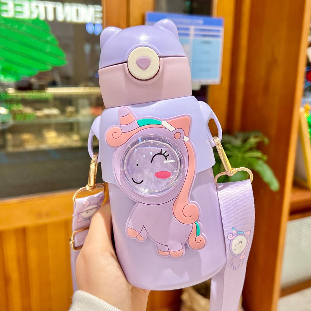 520 мл детский термос из нержавеющей стали, чашка для горячей воды, портативный студенческий термос, милая мультяшная кружка, автомобильная кружка с вакуумной изоляцией, термос...