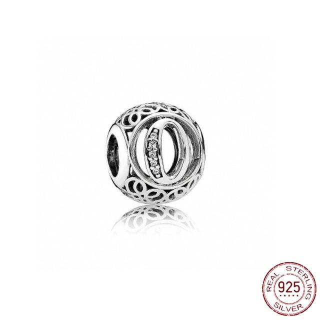 Браслет-подвеска из серебра 925 пробы с буквами AZ и буквами, бусины с именем для женщин, DIY кулон, изготовление ювелирных изделий