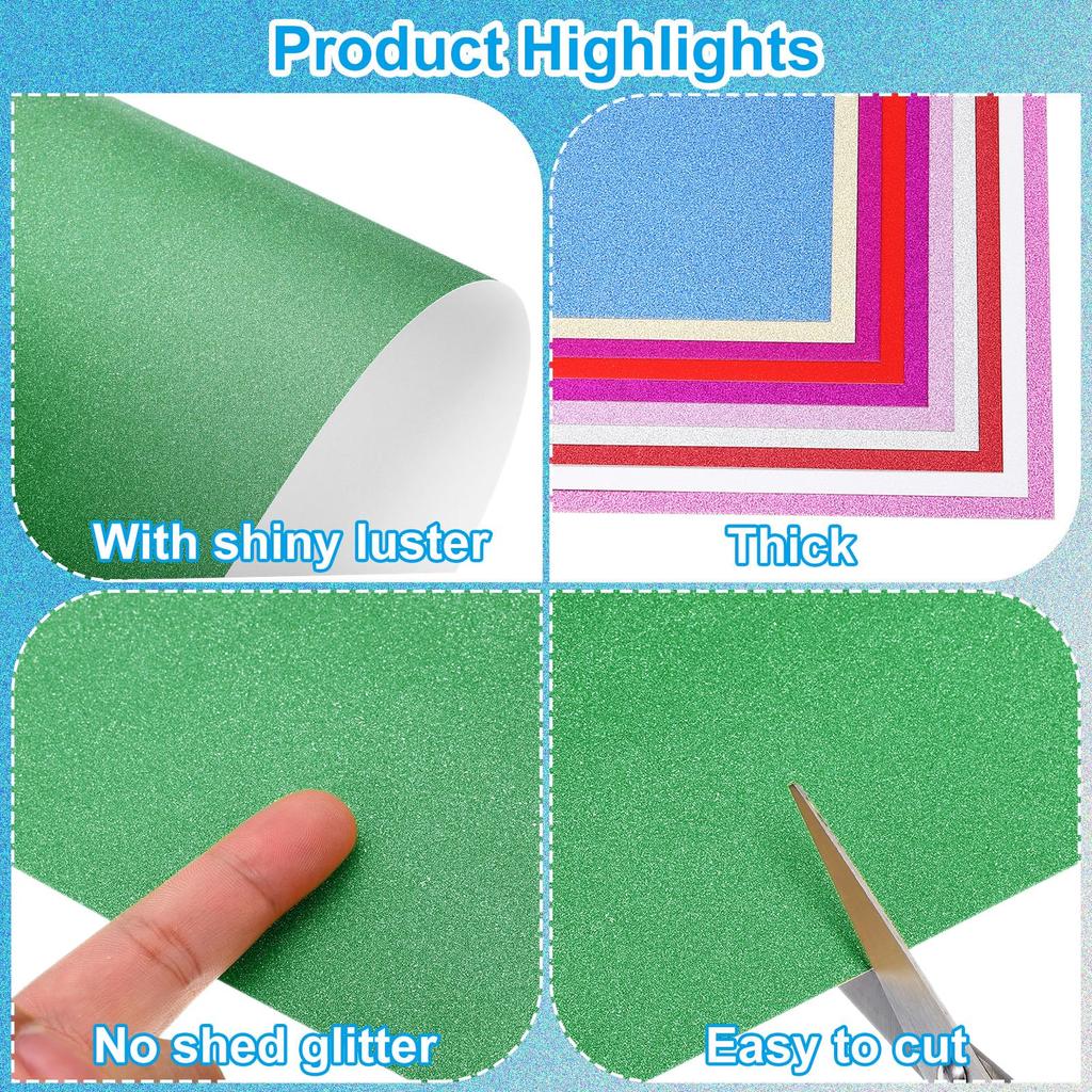 PATIKIL 40 листов зеленой блестящей картонной бумаги 12 x 12 дюймов 250 г/м² квадратная блестящая бумага премиум-класса для изготовления открыток в стиле скрапбукинга