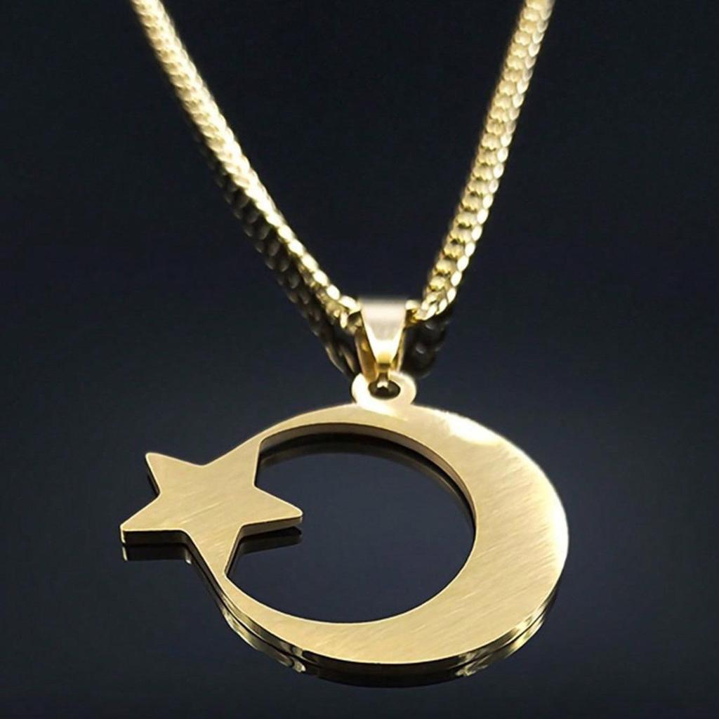Trendy Japanese & Korean Star and Moon Stainless Steel Choker Necklace