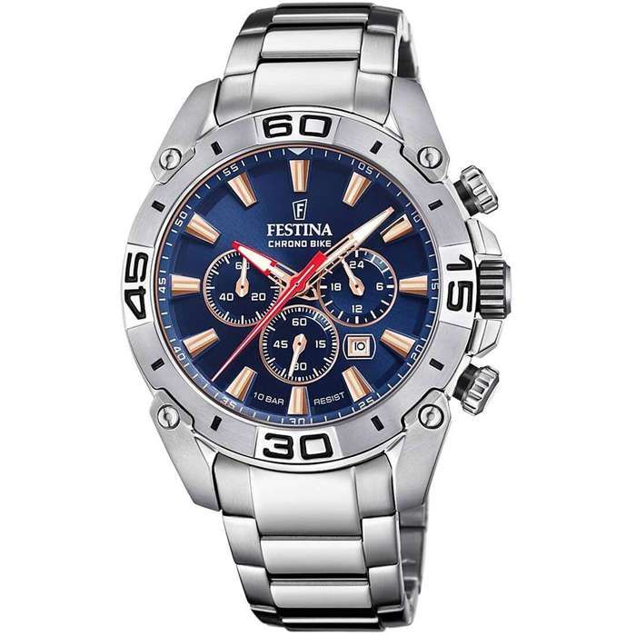 Montre - Festina - F20543/4 - Diamètre 45,50mm - Cadran bleu nuit - Étanchéité 100m