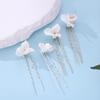 Elegant Bridal Hairpin: Simple White Ceramic Flower Headpiece - Korean Style