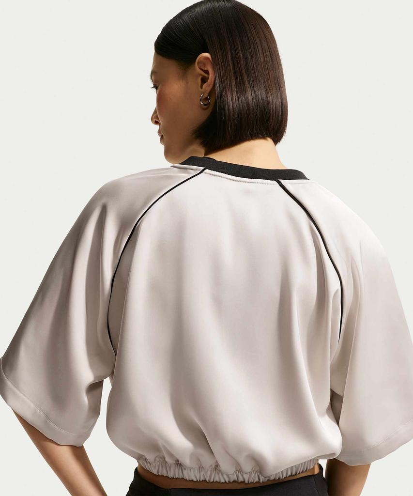 Nike Спортивный топ оверсайз из сатина W - Светлая кость: Черный / Ih1331-072