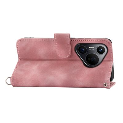 Чехол-кошелек для Huawei Pura 70 с цветочным узором, из искусственной кожи, чехол для телефона с ремешком через плечо