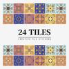 24 штуки плитки в европейском стиле, наклейки на стены, водонепроницаемые и маслостойкие наклейки для плитки для кухни и ванной комнаты, самоклеящиеся