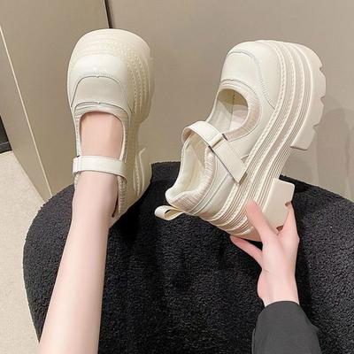 Лоферы женские на платформе в британском стиле весна 2025 новые модели с увеличением высоты на 10 см маленькие туфли-кексы Harajuku