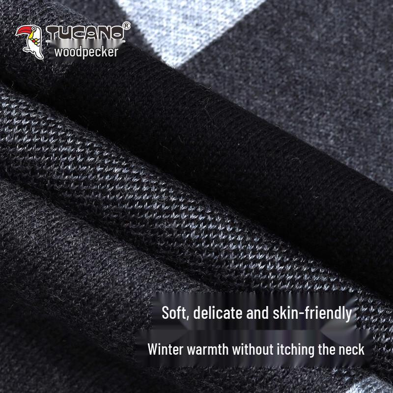 TUCANO Men's Wool Blend Plaid Winter Scarf