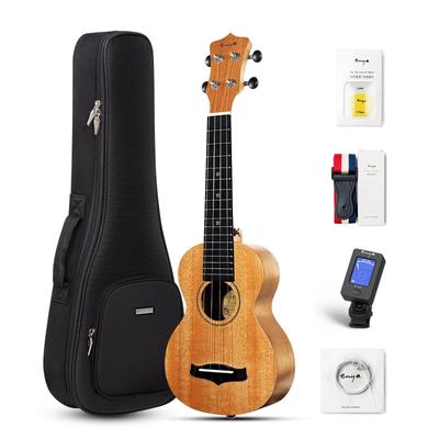 Набор для начинающих сопрано из 6 укулеле из красного дерева Enya Ukulele, ремень для укулеле, в комплект входит укулеле/Детали укулеле/Один EUS-25D, чехол, тюнер, струны, медиатор,