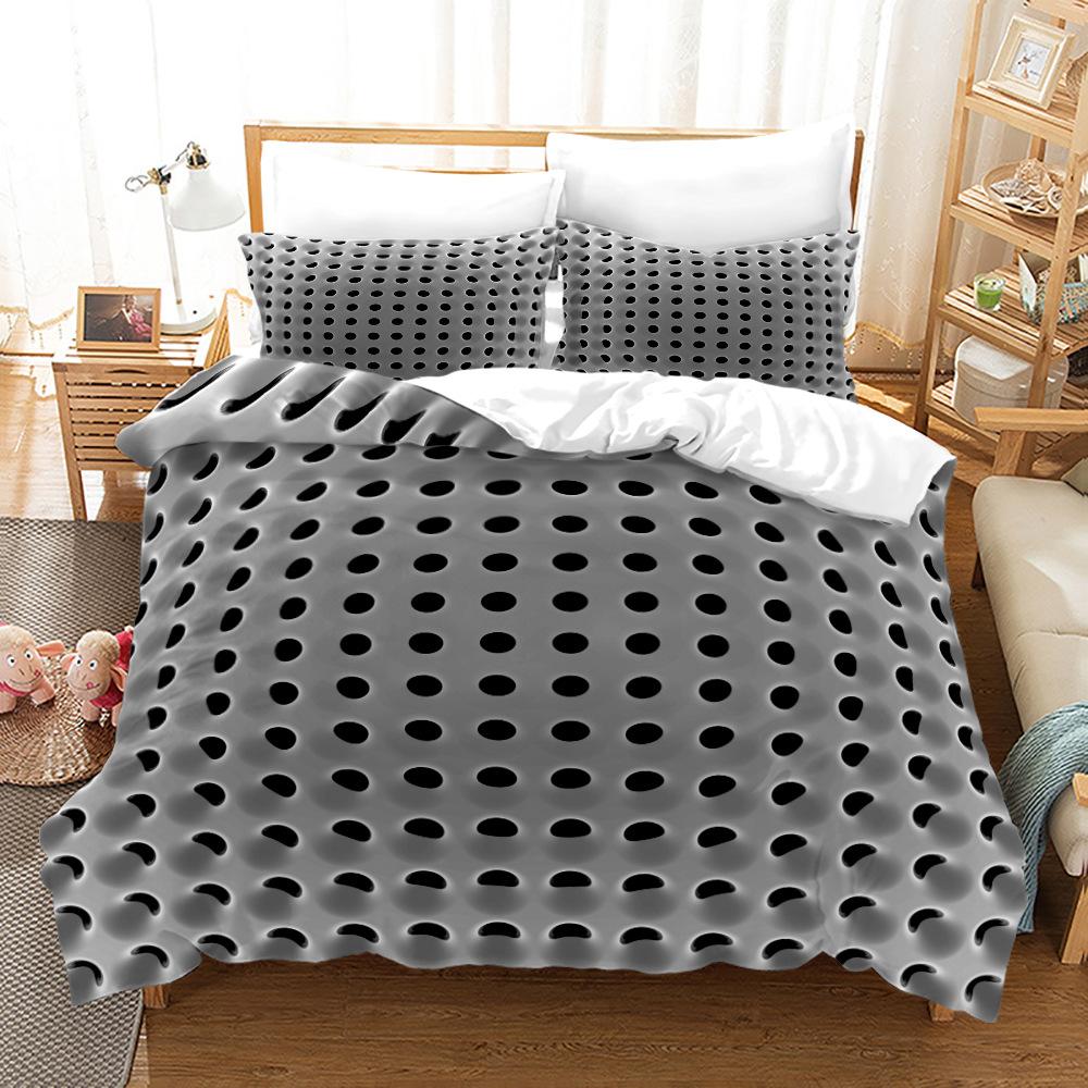 Honeycomb Duvet Cover Set Pink Geometry 3D Printed Bedding Set Polyester Cool Style Double Queen Quilt Cover For Boys And Adults