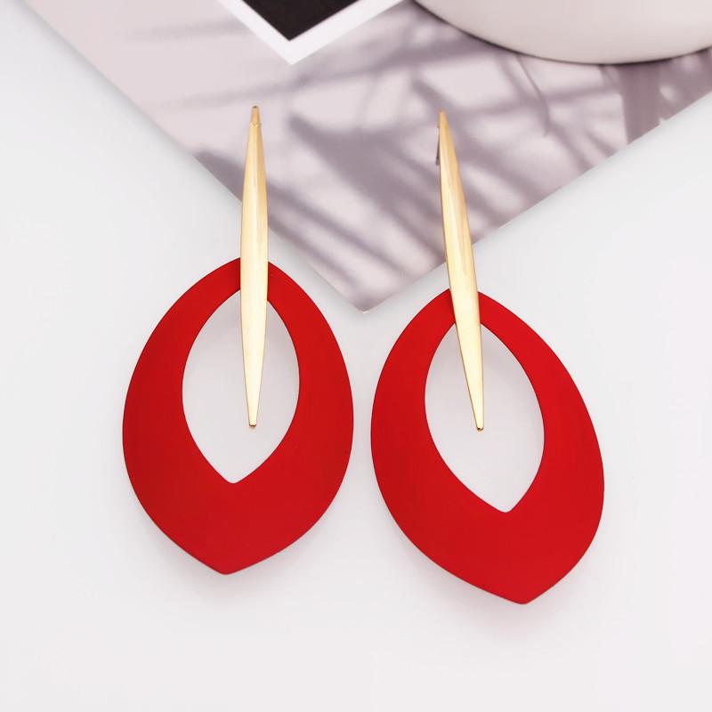Корейский стиль геометрические овальные серьги-подвески для женщин большие массивные серьги вечерние украшения подарки подруге длинные Brincos