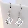 Cube Love Window Korean Simple Fashion Jewelry 925 Sterling Silver 5A Cubic Zirconia Party Women Girl's Drop Earring Gift