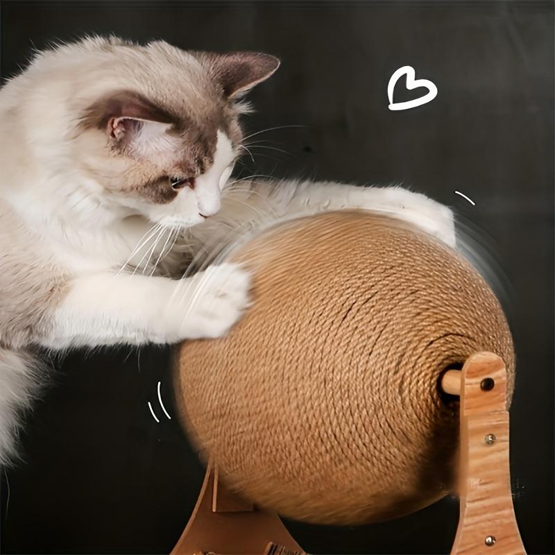 Когтеточка 2-в-1 с подвесной игрушкой-шариком - Сверхвысокий столб-когтеточка с ограждением для заточки когтей, Сверхпрочная когтеточка-пад для крупных кошек