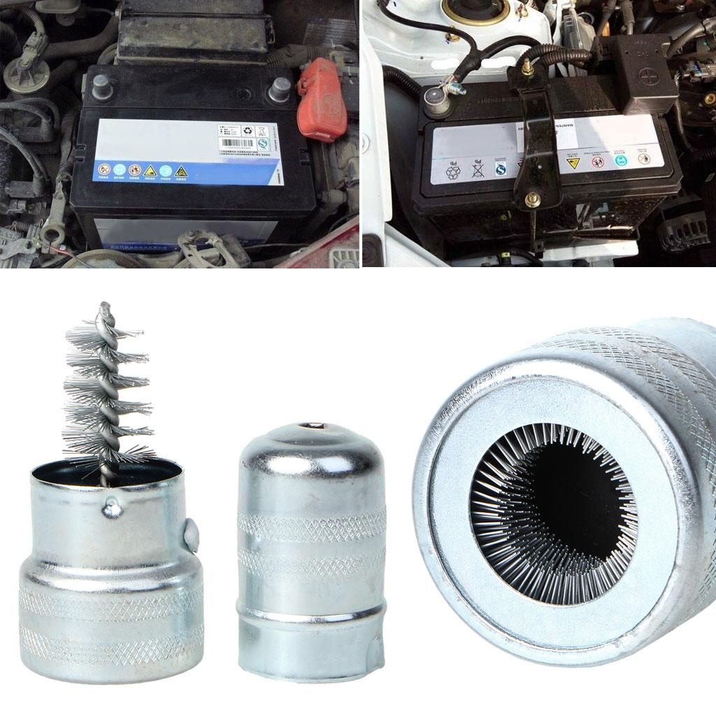 Автомобиль Автомобиль Серебряный Аккумуляторный пост Терминал Очиститель Инструмент Щетка из нержавеющей стали