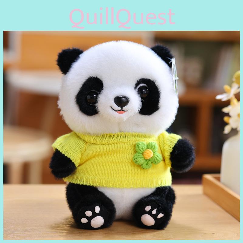 Adorable 25cm Cute Panda Plush Toy With Soft Short Fur Ideal For Kids Birthday Gifts