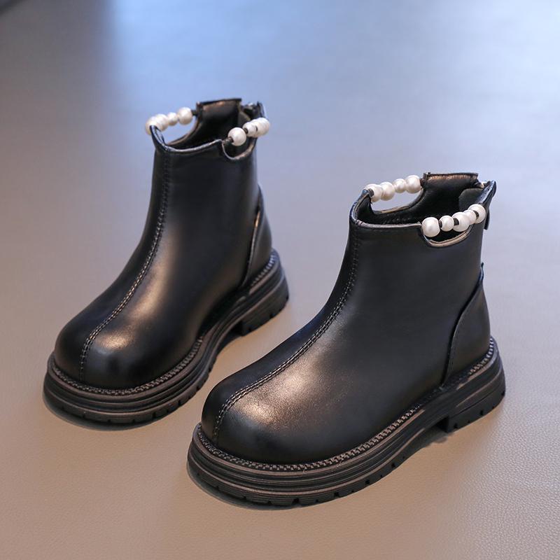 Ботинки для девочек Wither Kids Fashion Princess Ankle Boots Elegant Universal Causal Children Cotton Boots Single Color Round Toe Chic