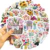 50 INS Flowers Graffiti Stickers Decorate Guitar Laptop Suitcase DIY Waterproof Stickers