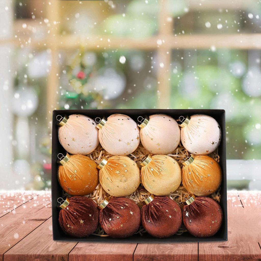 Флокированные рождественские шары, елочные украшения, подвески-шары, рождественский декор, прочные украшения для елки для