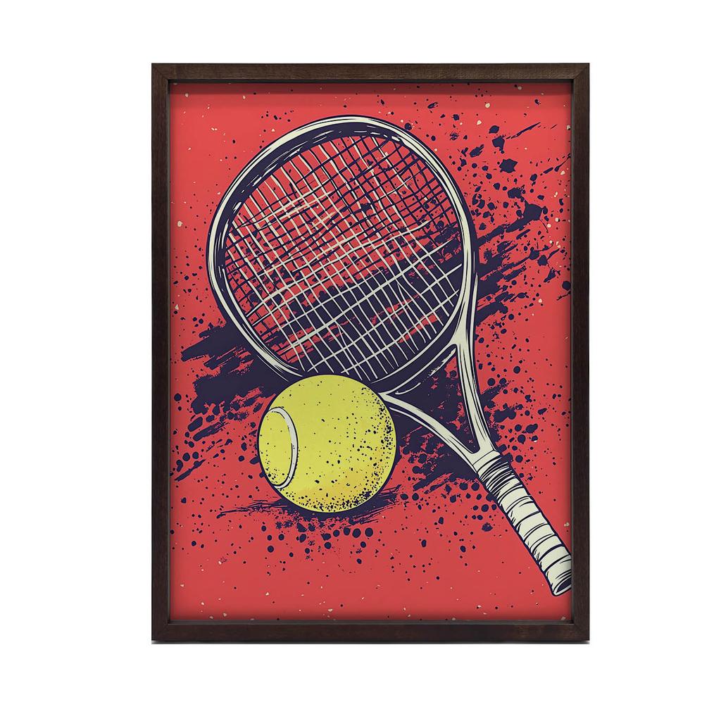 Plakat Tenisowa Pasja Plakat Tenisowa Pasja, 70X100 Cm, Rama Drewniana Jasny Dąb, Papier Matowy 230 Gsm